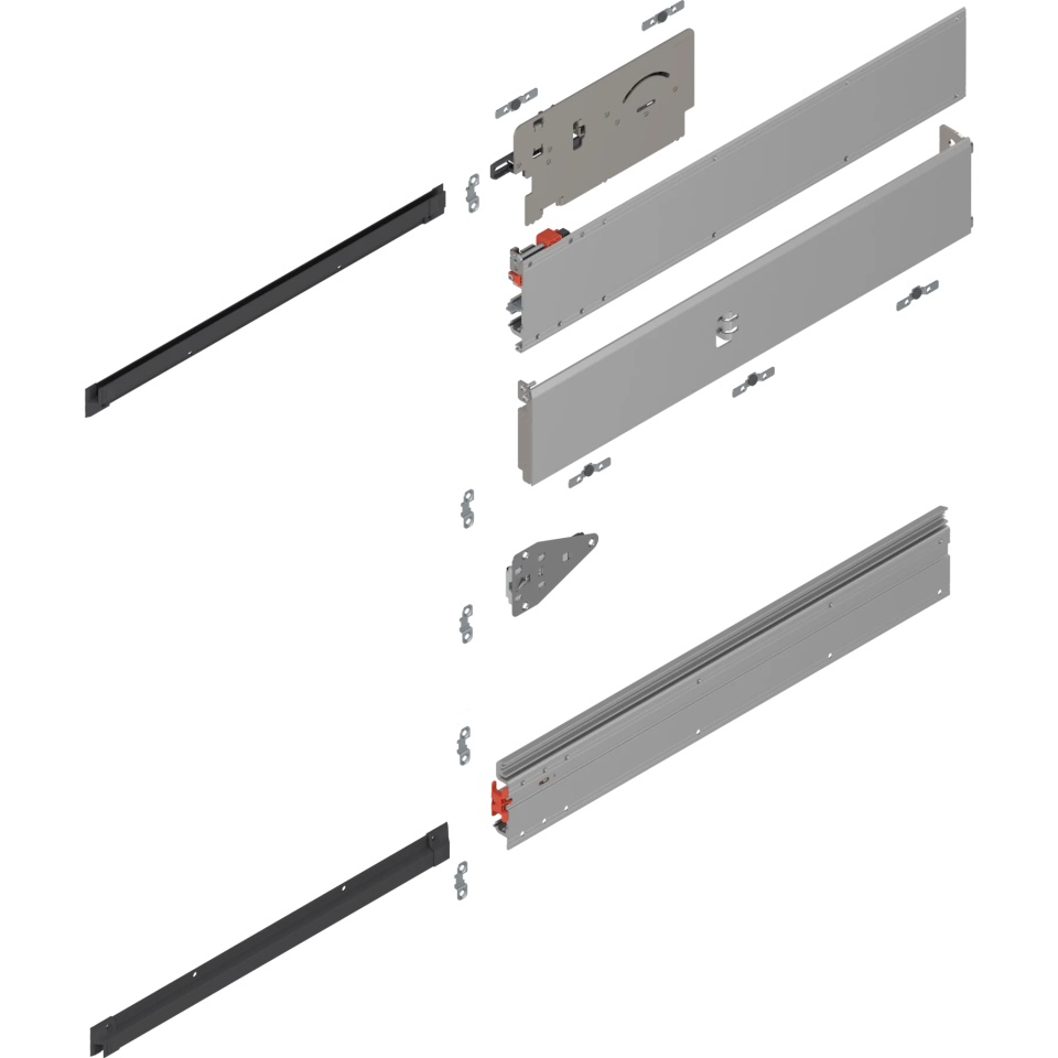 REVEGO uno - Sina de glisare tip pocket (set), NL=600mm, Stanga +E6/Ev1 natur