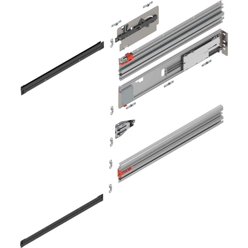 REVEGO uno - Sina de glisare tip pocket (set), NL=800mm, Dreapta +E6/Ev1 natur