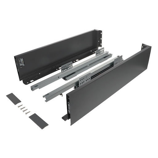 Riex ND60: Sertar cu amortizare 40kg pentru PAL 18mm, H 116, L400mm - gri inchis