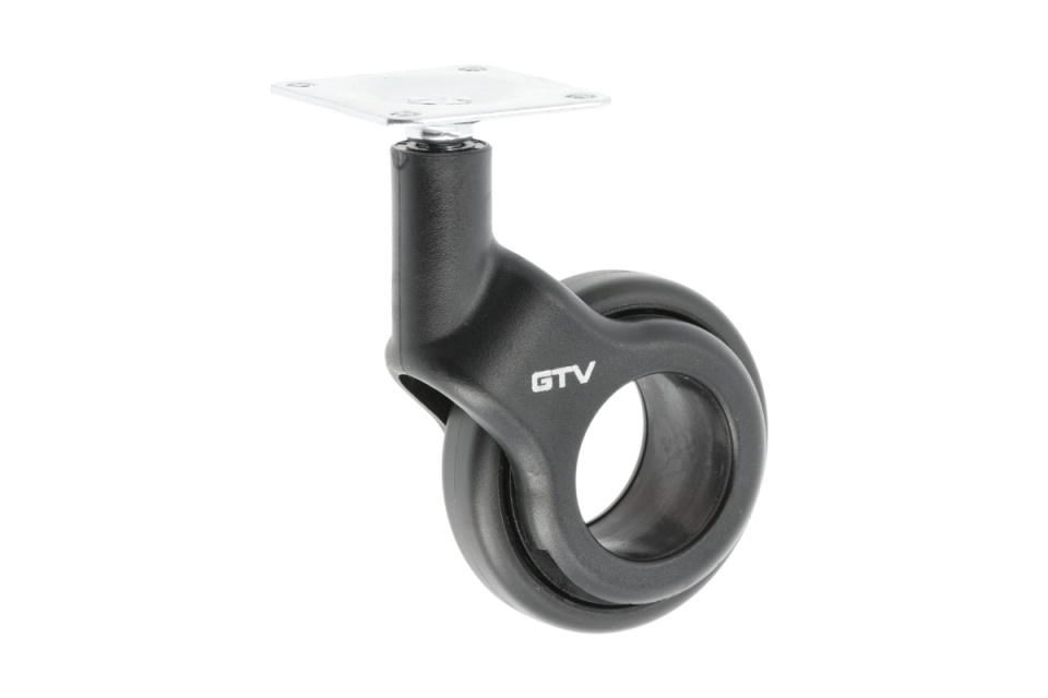 Rotila GTV STRADA, D60 mm, H 92.5mm, fara frana, plastic+otel, negru