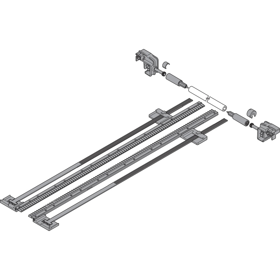 Stabilizare laterala, NL=750mm, KB=1400mm, TANDEM, extensie totala, grosime placa 11-16 mm, culoare gri inchis R7037