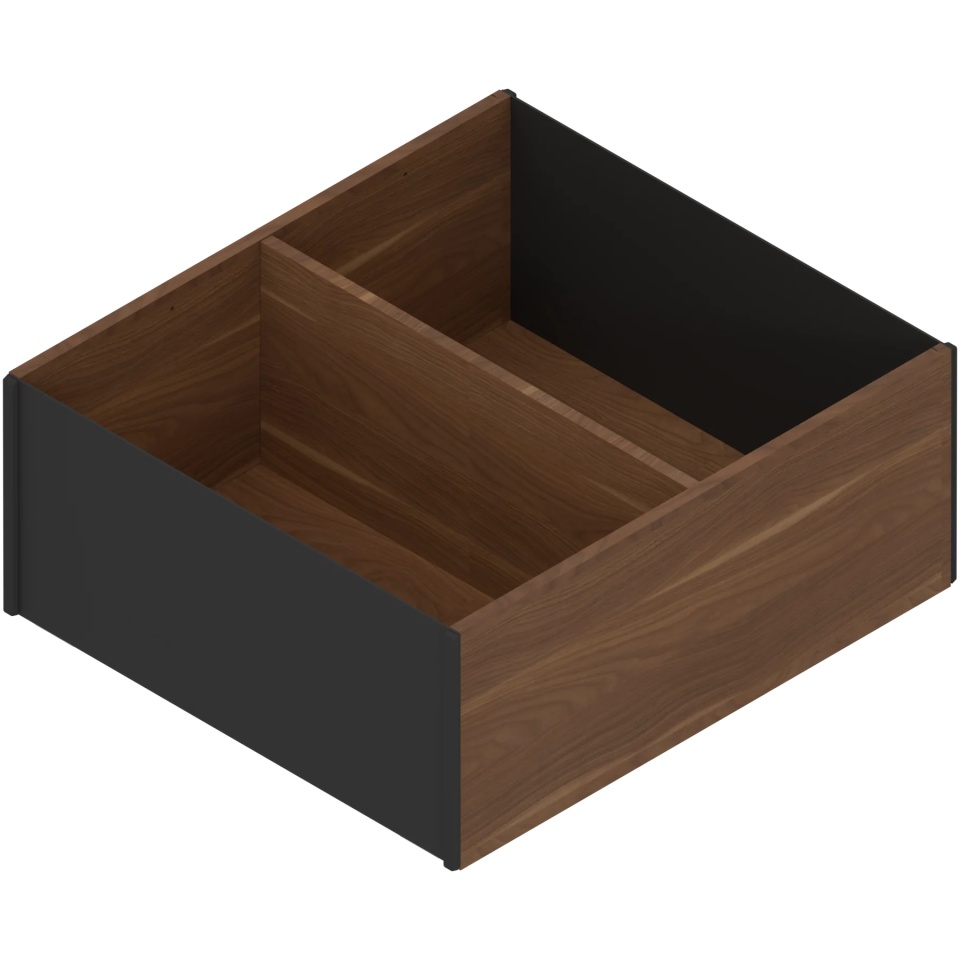 AMBIA-LINE Rama, pt LEGRABOX/MERIVOBOX Extragere cu front inalt, Design de lemn, de la NL=300 mm, Latime=242 mm, Nuc Tenn. / negru-carbon