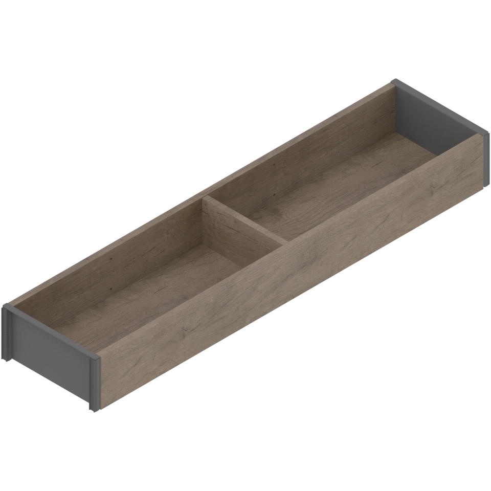AMBIA-LINE Rama, pt LEGRABOX/MERIVOBOX Sertar, Design de lemn, NL=450 mm, Latime=100 mm, Stejar Nebr./gri-orion
