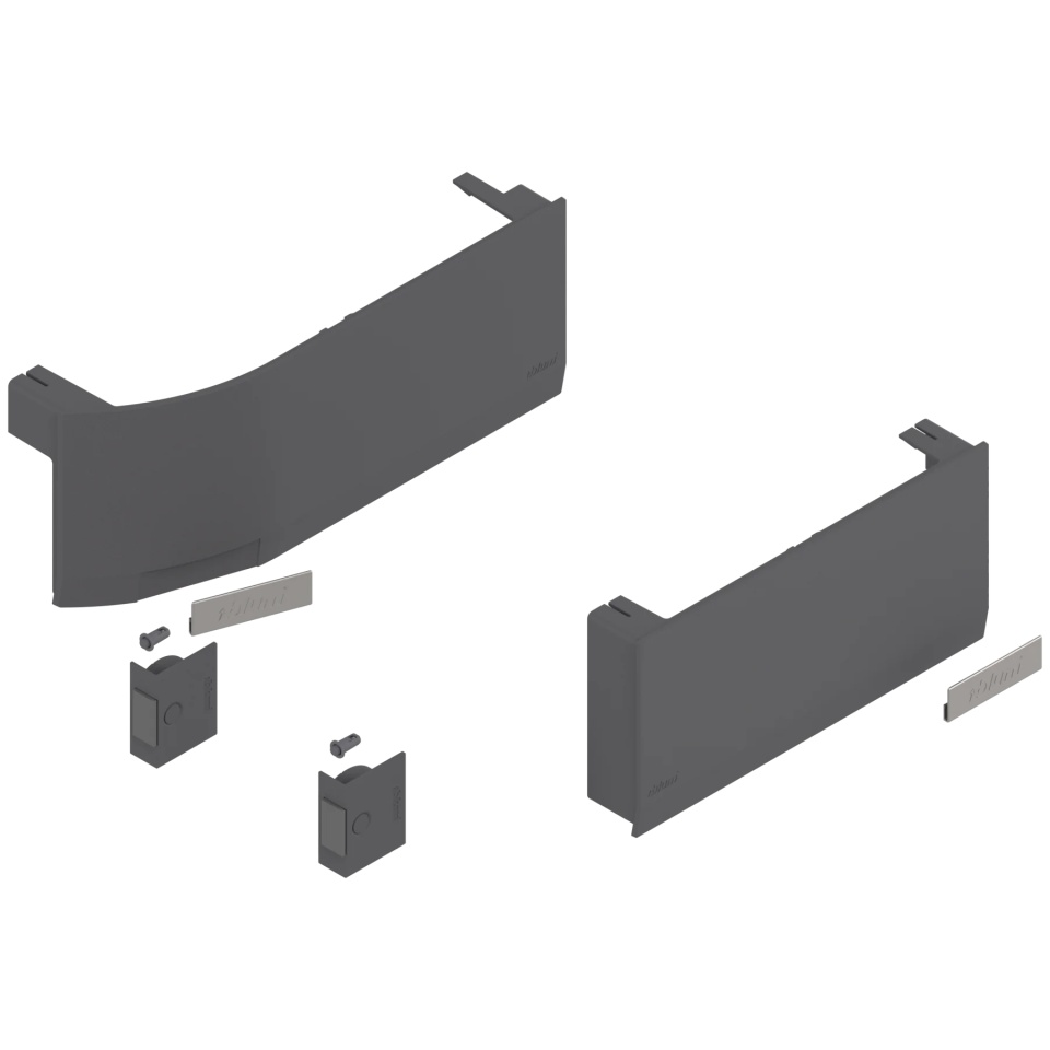 Capac de acoperire AVENTOS HK-top, dreapta+stanga, cu comutator declansare, montaj in cant, gri-inchis/inox, pentru SERVO-DRIVE 23K8000 ABD+ZUT V1TGIG