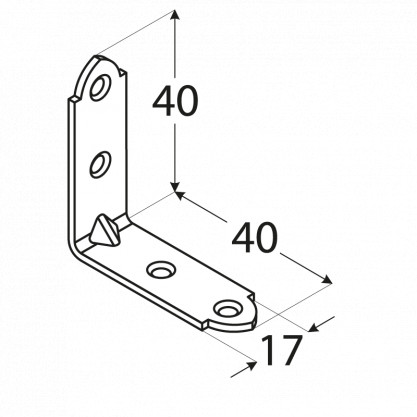 Poze Coltar metalic 40x40x17x1,5mm
