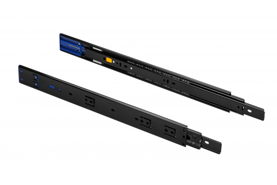 Glisiera cu bile neagra 250mm/45, extensie partiala, amortizare - VERSALITE PLUS+