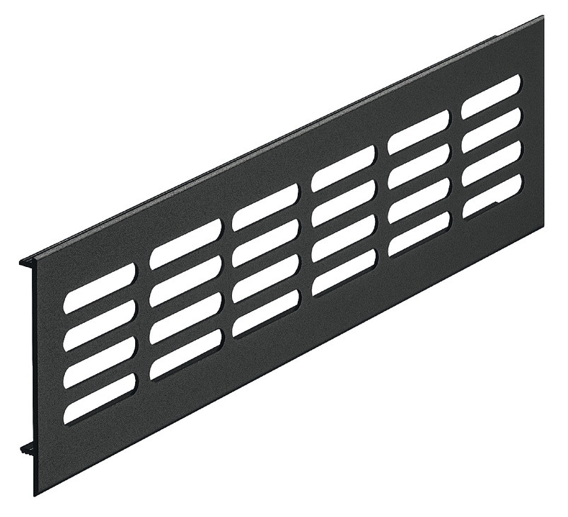 Grila aerisire aluminiu 400x 80mm - 575.20.523 - Negru mat