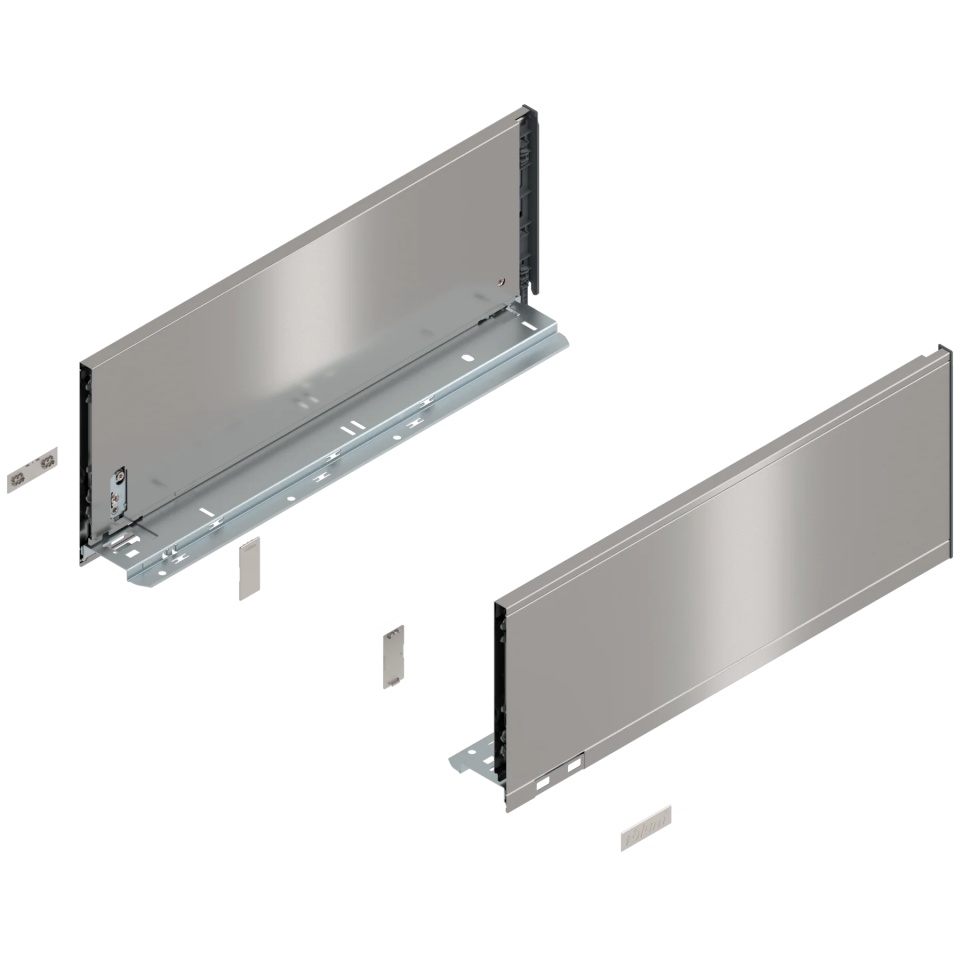 Laterala sertar LEGRABOX C 177 mm, NL=450 mm, dr+stg, pure, inox periat-lacuit