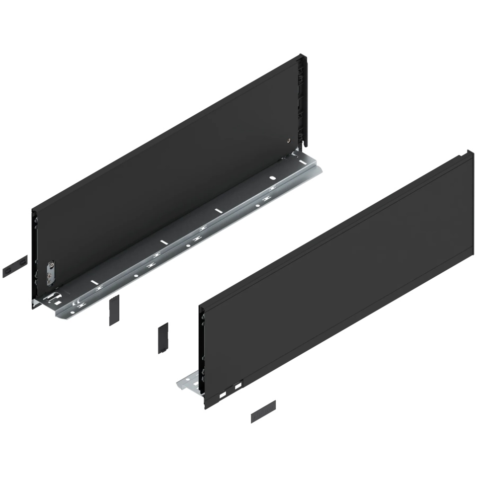 Laterala sertar LEGRABOX C 177 mm, NL=550 mm, dr+stg, pure, negru-carbon mat