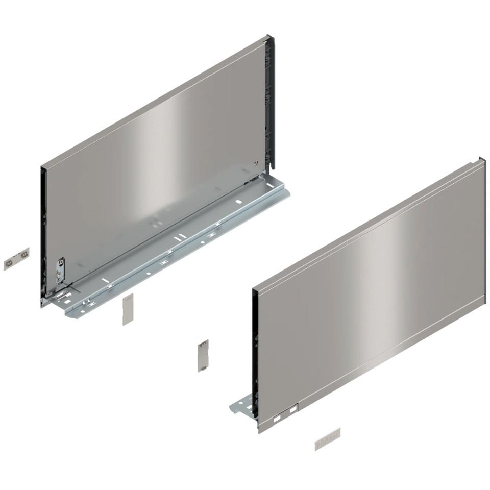 Laterala sertar LEGRABOX F 241 mm, NL=450 mm, dr+stg, pure, inox periat-lacuit