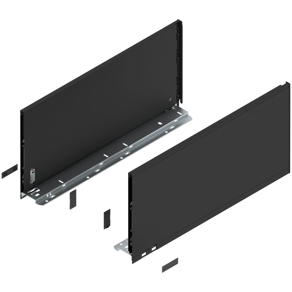 Laterala sertar LEGRABOX F 241 mm, NL=500 mm, dr+stg, pure, negru-carbon mat