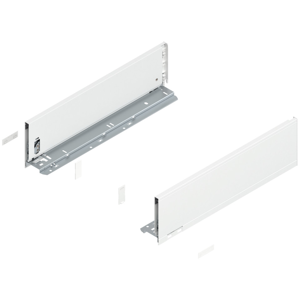 Laterala sertar LEGRABOX K 128.5 mm, NL=450 mm, dr+stg, pure, alb-matase mat