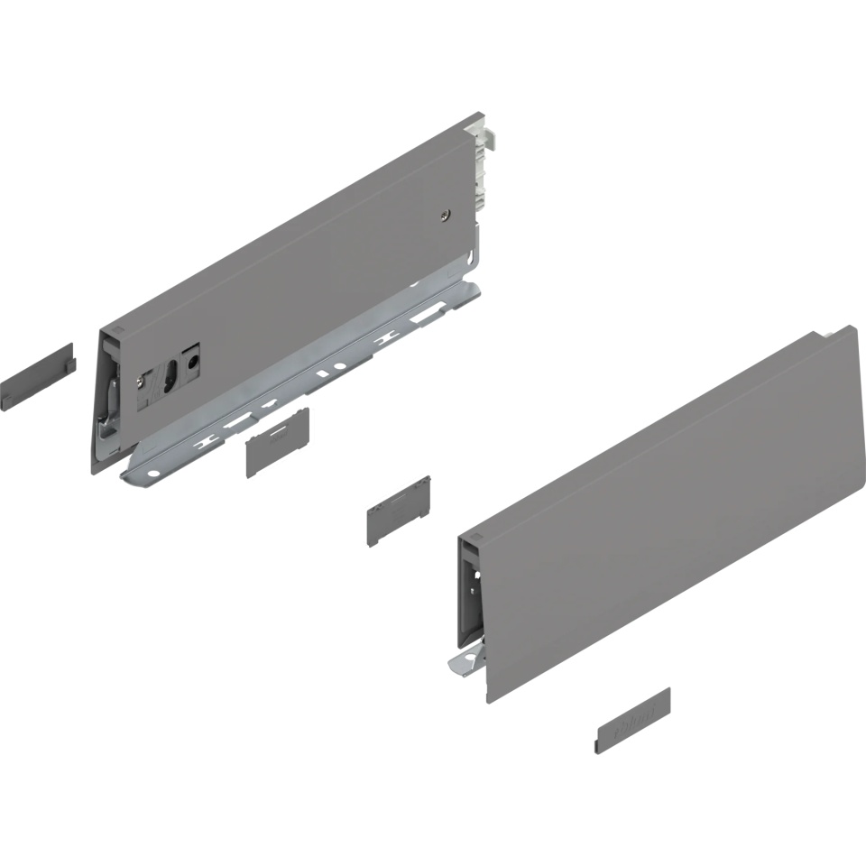 Laterala sertar MERIVOBOX M 270mm, dr+stg gri indiu mat, (91mm)