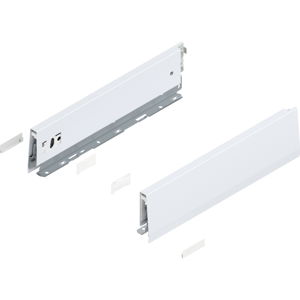 Laterala sertar MERIVOBOX M 350mm, dr+stg, alb-matase, (91mm)