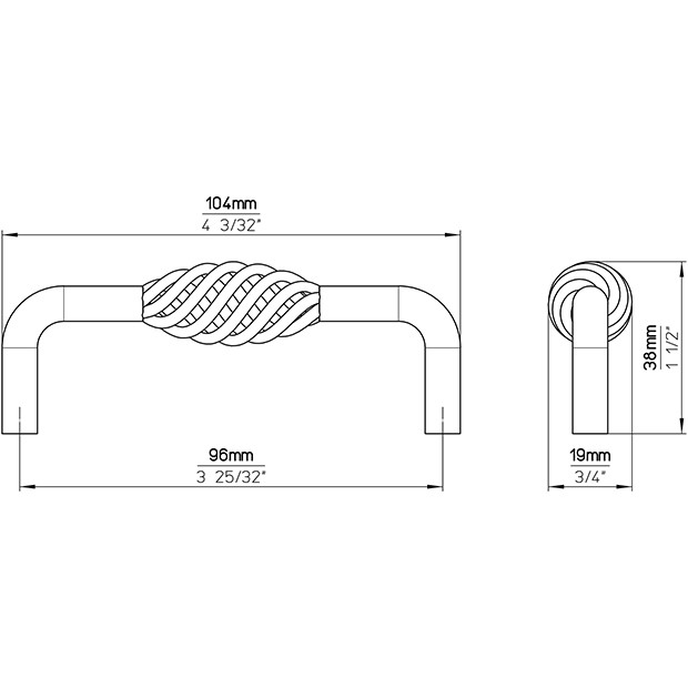 Poze Maner metalic SIRO 1304 - 96mm - Negru mat feroshop.ro