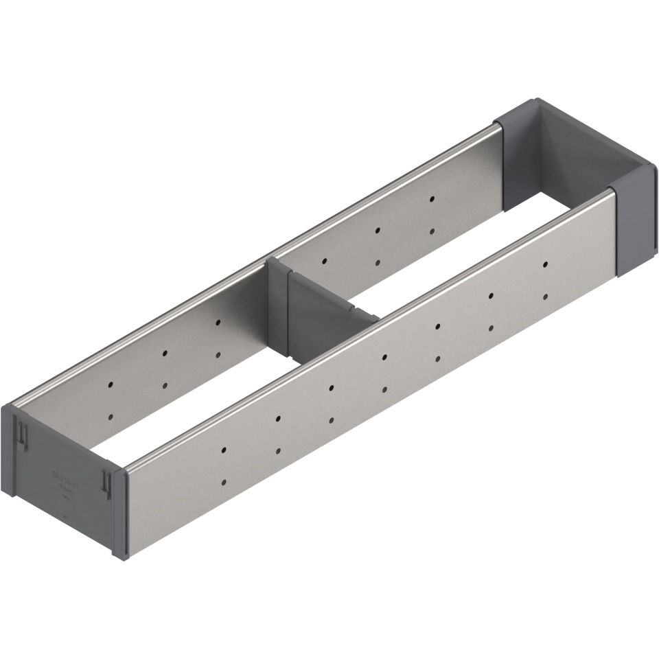 ORGA-LINE, Set compartimentare sertar lemn, NL=500mm, latime=108mm, inox-periat/gri inchis