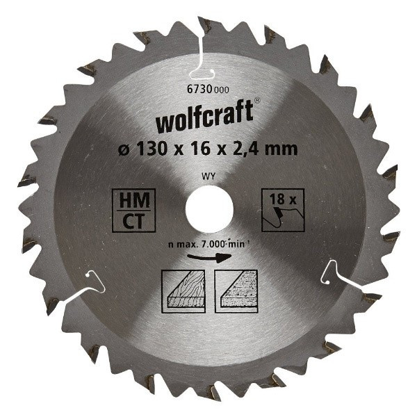 Panza circulara WOLFCRAFT 130×2,4×16 Z=18 feroshop.ro
