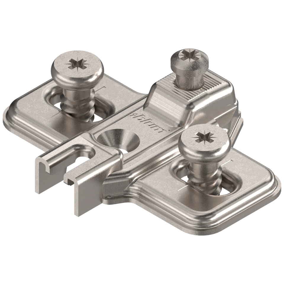Placuta balama MODUL, in cruce, inaltare 0mm, NI, euro-suruburi premontate, pt usi gemene 193L8100.21MPL