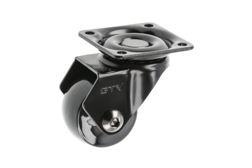 Rotila GTV CALIBRO, D35 mm, H 50.5mm, 30kg, plastic+otel, negru
