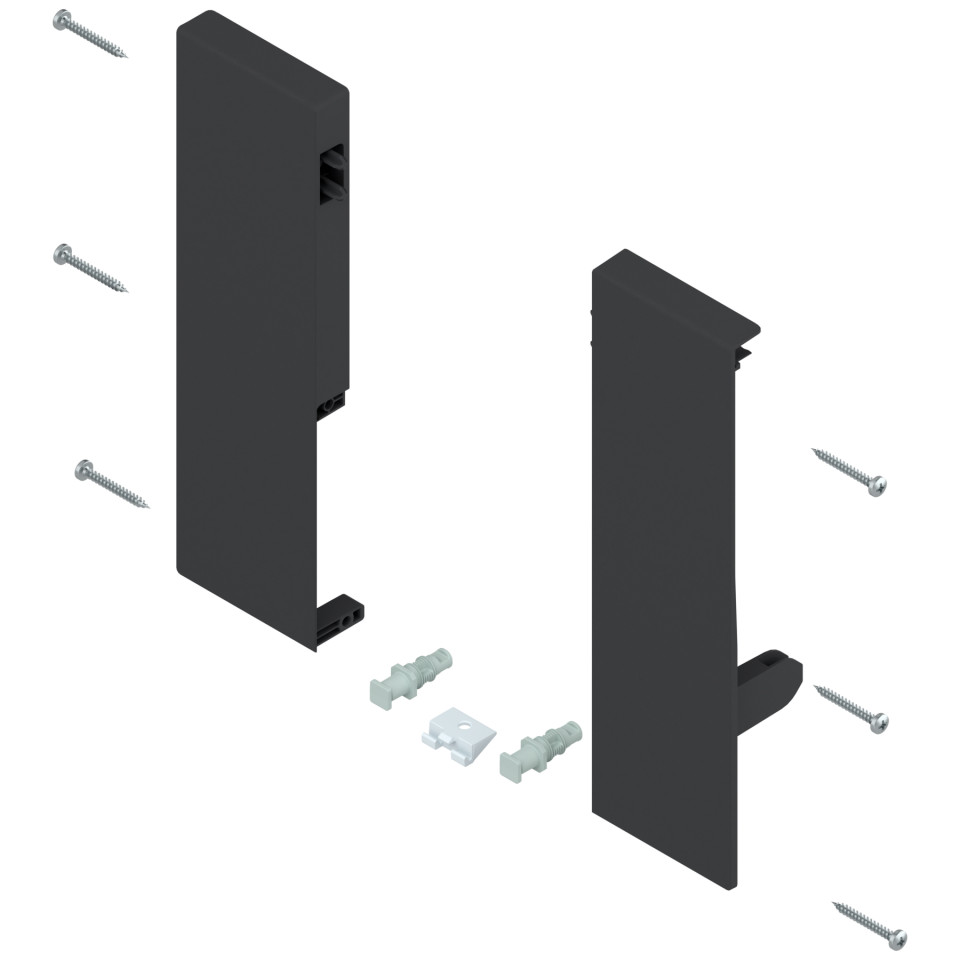 Suport front dr+stg, pt sertar interior TANDEMBOX D Antaro, negru, cu 1x lonjeron