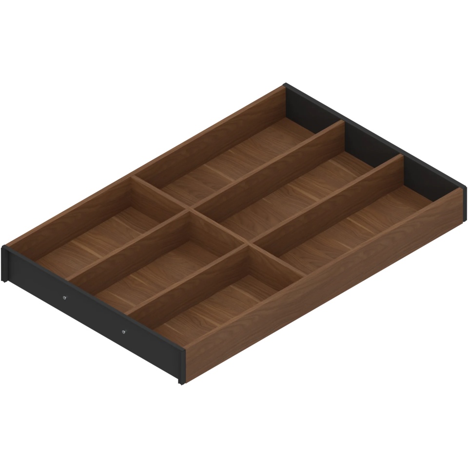 AMBIA-LINE Organizator pt tacamuri, pt LEGRABOX/MERIVOBOX Sertar, Design de lemn, 6 Compartimente pt tacamuri, NL=500 mm, Latime=300 mm, Nuc Tenn. /