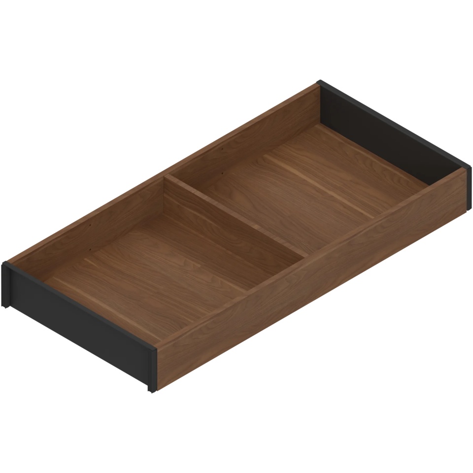 AMBIA-LINE Rama, pt LEGRABOX/MERIVOBOX Sertar, Design de lemn, NL=450 mm, Latime=200 mm, Nuc Tenn. / negru-carbon