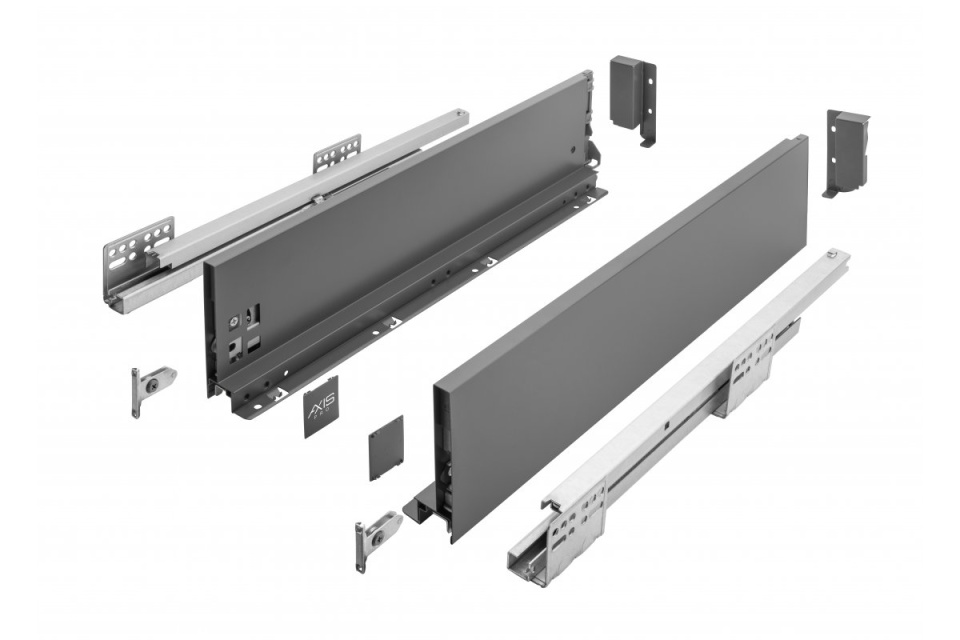 AXISPRO: Sertar cu amortizare 40kg, H116, L300mm - antracit