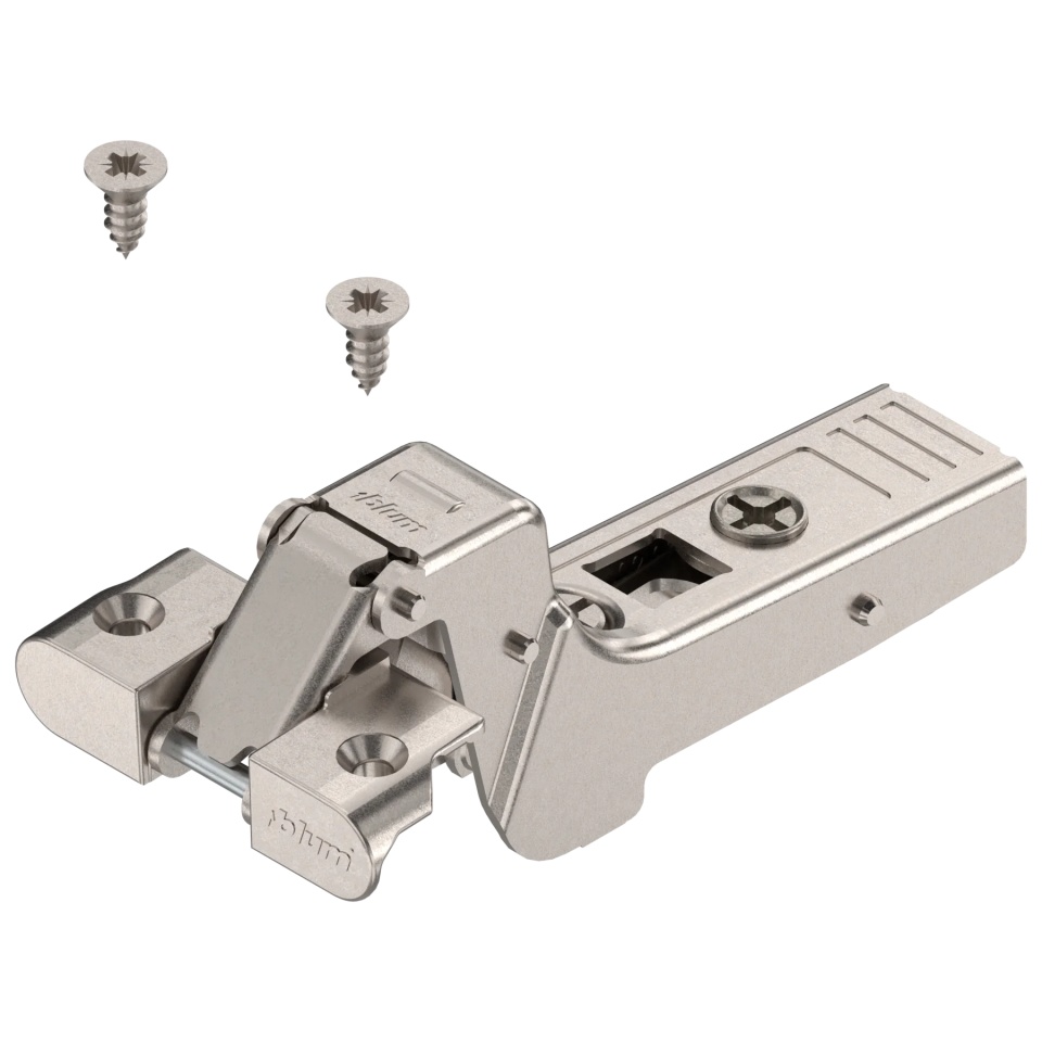 Balama CLIP-top 95°, pentru rama aluminiu, usa incadrata, cu suruburi, balama inchisa, nichel 71T970A
