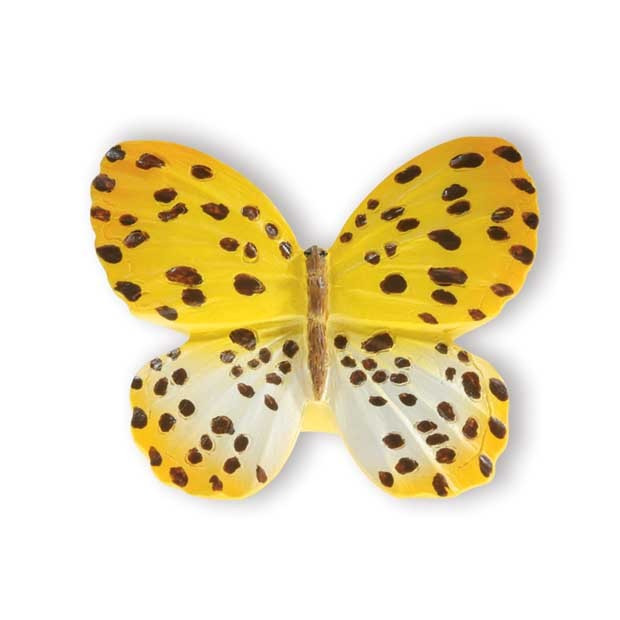 Buton plastic SIRO ( mobilier copii ) – Fluture galben cu picatele feroshop.ro