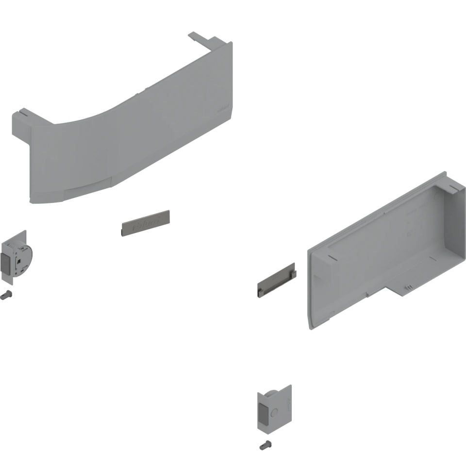 Capac de acoperire AVENTOS HK-top, stanga + dreapta, pentru SERVO-DRIVE, gri deschis/inox, cu comutator declansare montaj in cant 23K8000 ABD+ZUT