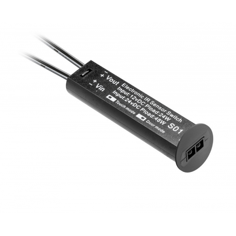 Comutator atingere 3 in 1, DC12-24V, max 24-48W, negru