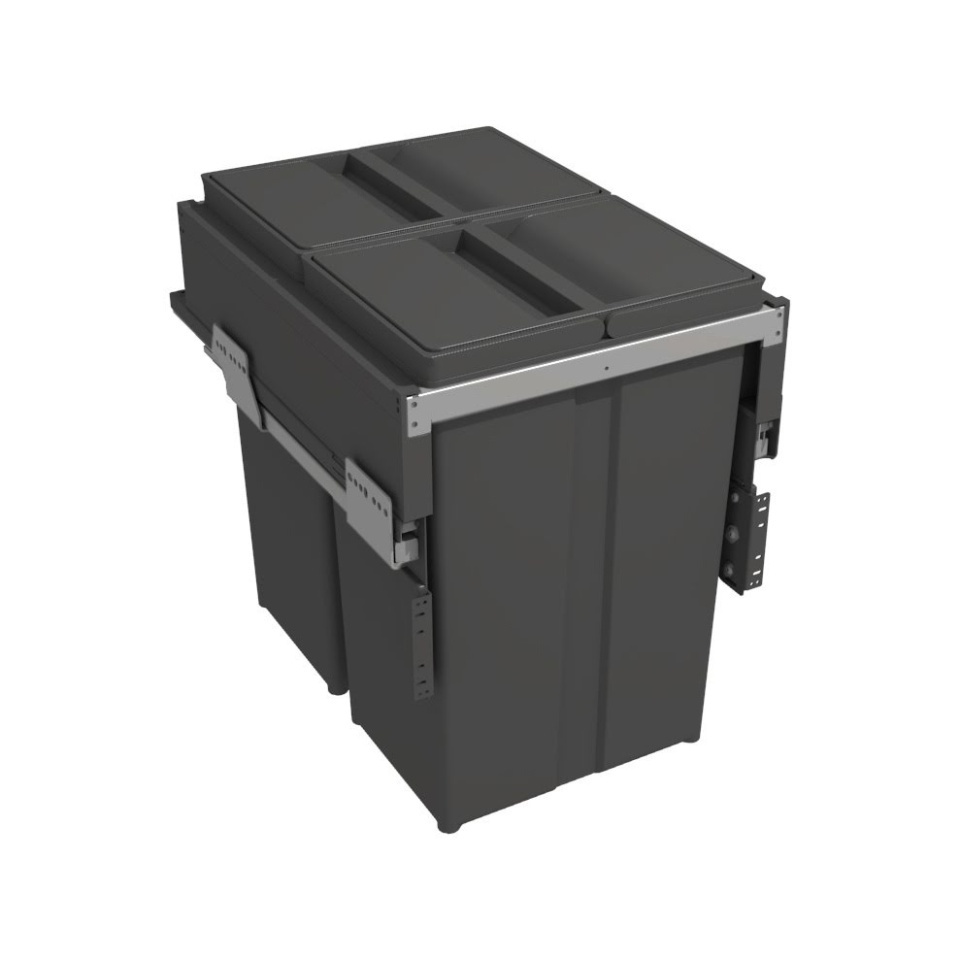 Cos gunoi extractibil 580, corp 400mm, 2 x 29l, H463mm, gri antracit