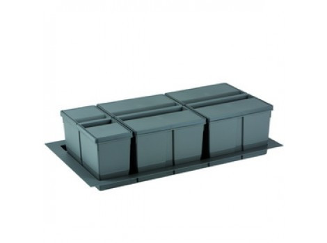 Cos gunoi, gri orion, corp 900mm, 9XL, H209mm, 2x20L + 1x9L