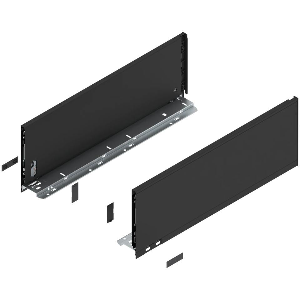 Laterala sertar LEGRABOX C 177 mm, NL=500 mm, dr+stg, pure, negru-carbon mat