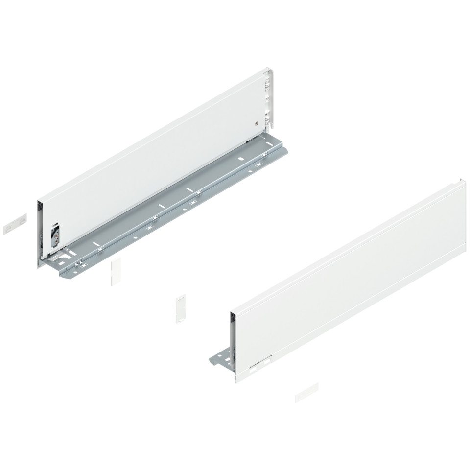 Laterala sertar LEGRABOX K 128.5 mm, NL=500 mm, dr+stg, pure, alb-matase mat