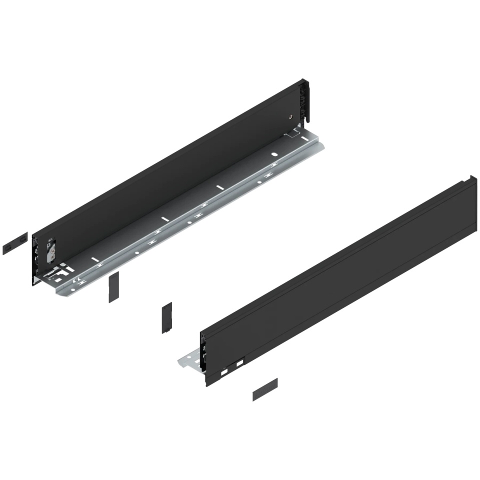 Laterala sertar LEGRABOX M 90.5 mm, NL=550 mm, dr+stg, pure, negru-carbon mat