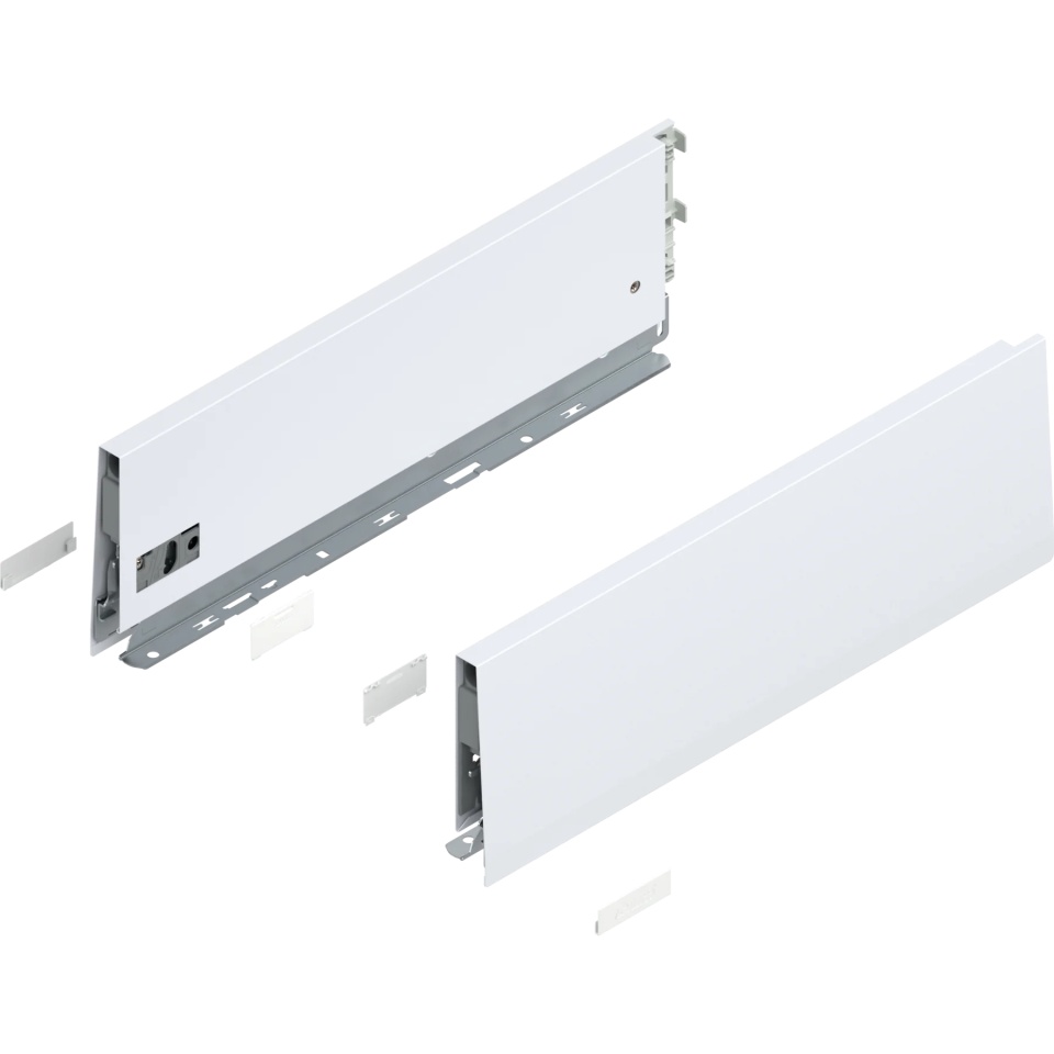 Laterala sertar MERIVOBOX K 400mm, dr+stg alb-matase mat, (129mm)