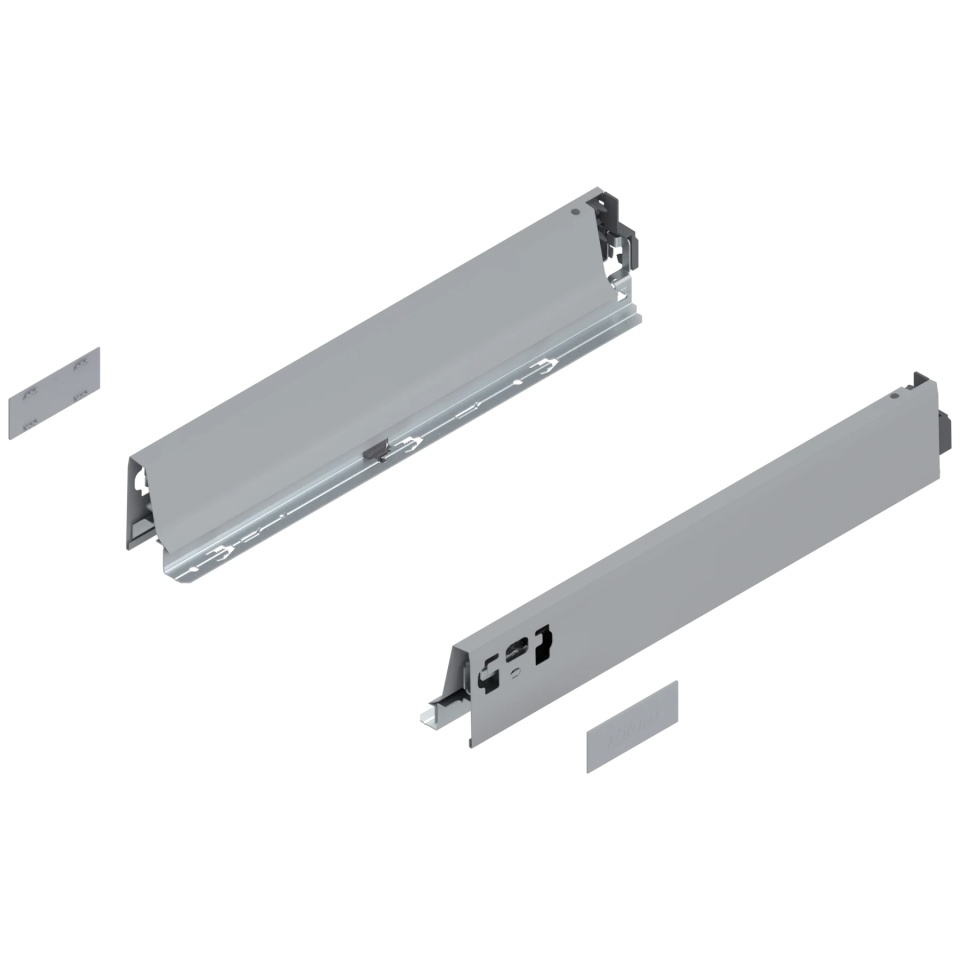 Laterala sertar TANDEMBOX N 68 mm, 400 mm, dr+stg, pentru TANDEMBOX intivo/antaro, gri aluminiu