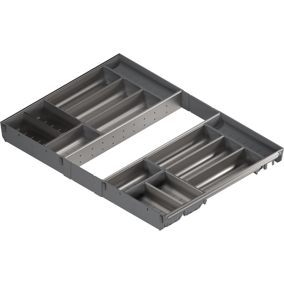 ORGA-LINE, Set casete TANDEMBOX, NL=550mm, KB=800mm inox-periat/gri inchis (ocupare completa)