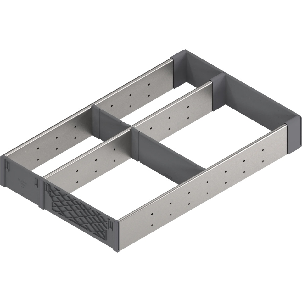 ORGA-LINE, Set compartimentare sertar lemn, NL=500mm, latime=293.4mm inox-periat/gri inchis