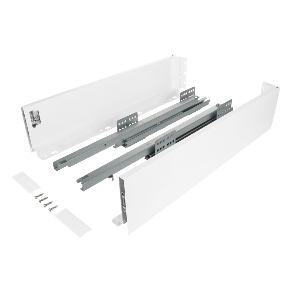 Riex ND60: Sertar cu amortizare 40kg pentru PAL 18mm, H 116, L270mm - alb