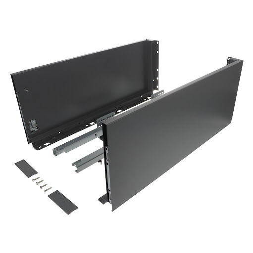 Riex ND60: Sertar cu amortizare 40kg pentru PAL 18mm, H 199, L400mm - gri inchis