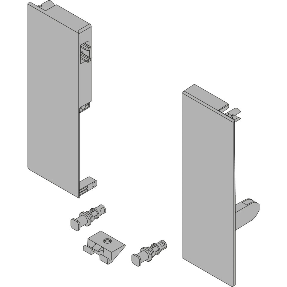 Suport front inaltime C pt extragere interioara 1x lonjeron, TANDEMBOX antaro, dreapta+stanga, gri-aluminiu