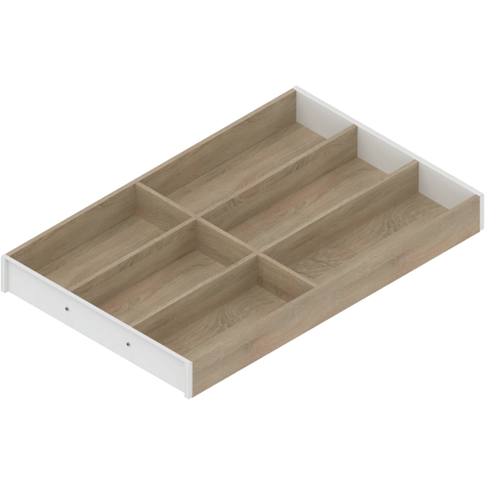 AMBIA-LINE Organizator pt tacamuri, pt LEGRABOX/MERIVOBOX Sertar, Design de lemn, 6 Compartimente pt tacamuri, NL=500 mm, Latime=300 mm, Stejar