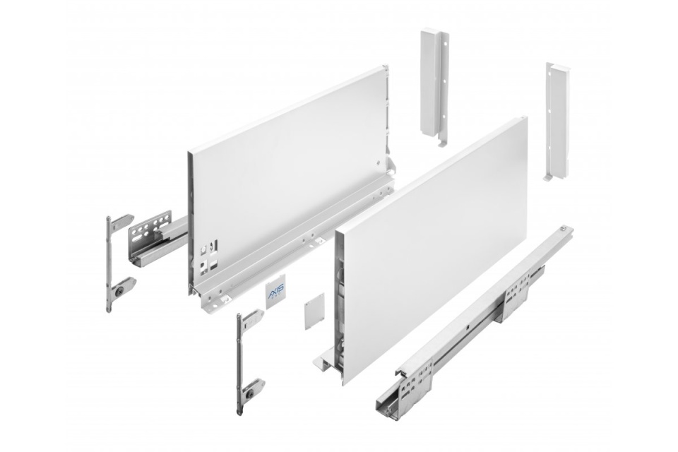 AXISPRO: Sertar cu amortizare 40kg, H199, L350mm - Alb