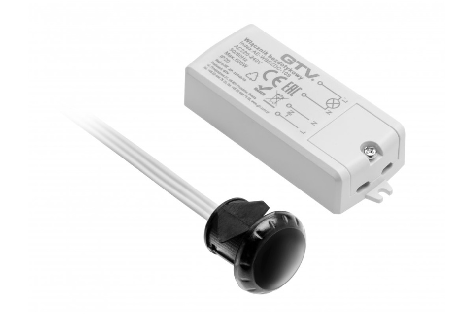 Intrerupator cu senzor miscare infra-rosu pentru banda led, negru