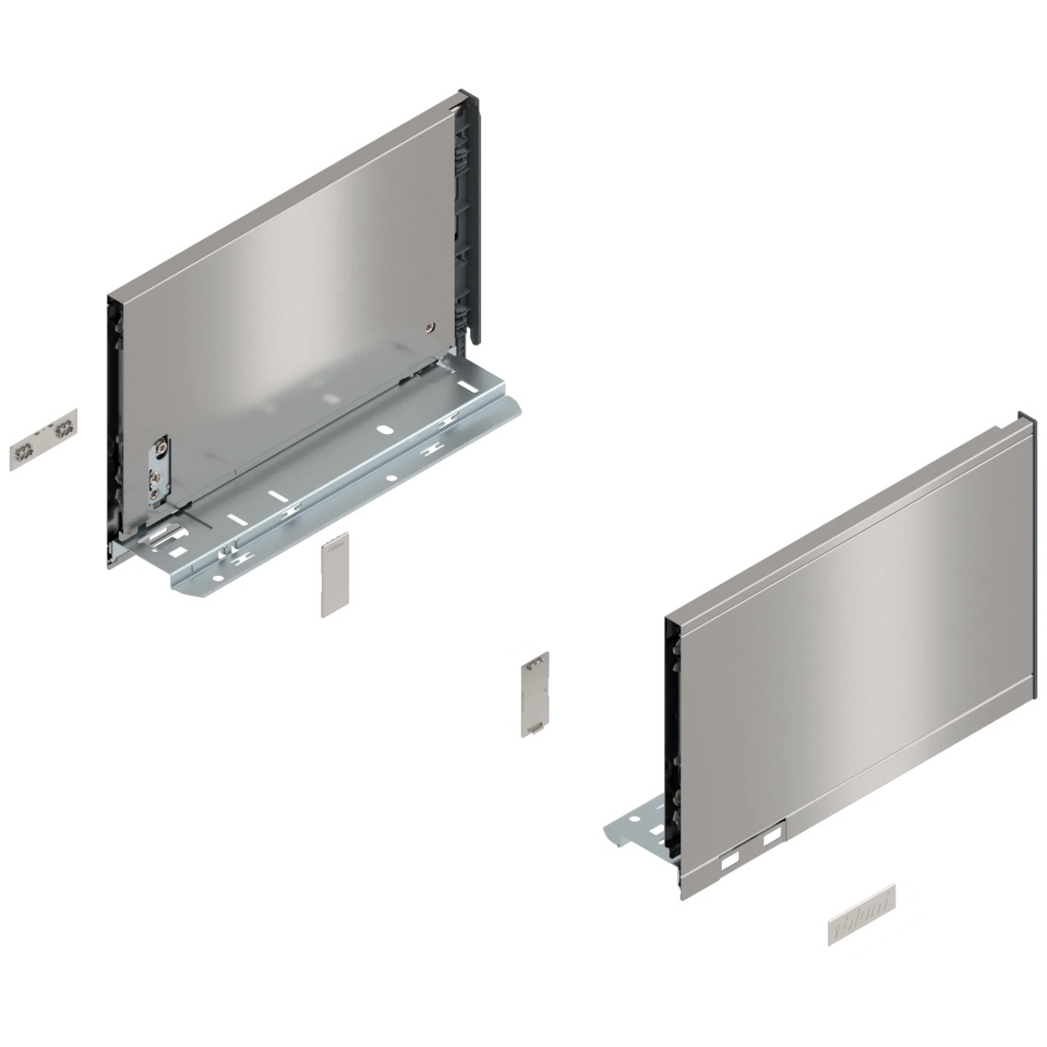 Laterala sertar LEGRABOX C 177 mm, NL=270 mm, dr+stg, pure, inox periat-lacuit
