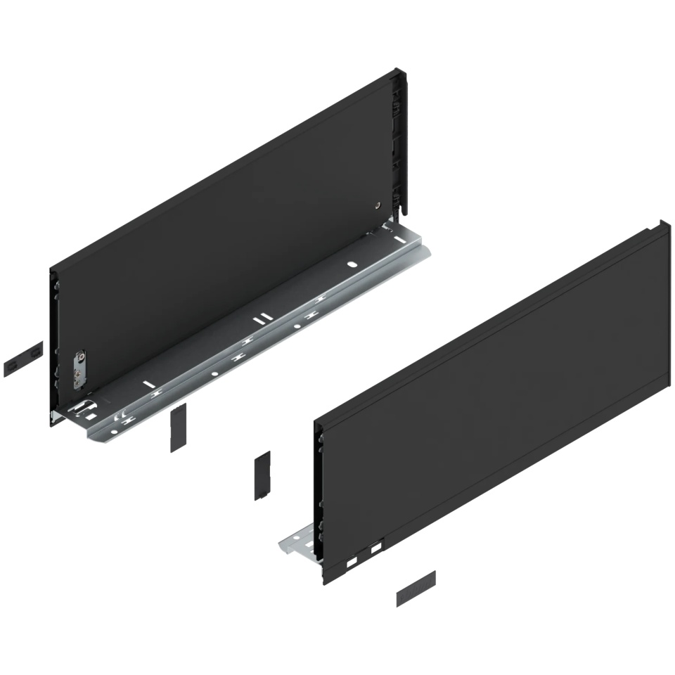 Laterala sertar LEGRABOX C 177 mm, NL=450 mm, dr+stg, pure, negru-carbon mat