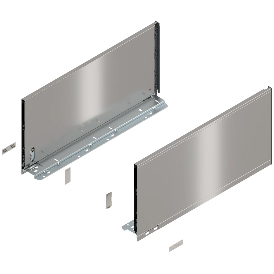 Laterala sertar LEGRABOX F 241 mm, NL=500 mm, dr+stg, pure, inox periat-lacuit