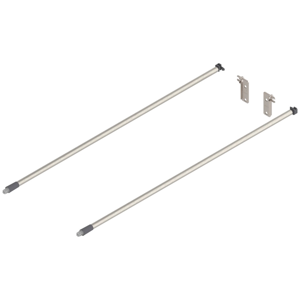 Lonjeron sertar MOVENTO/TANDEM, stanga/dreapta, lungime 600mm, culoare eloxat inox/gri praf